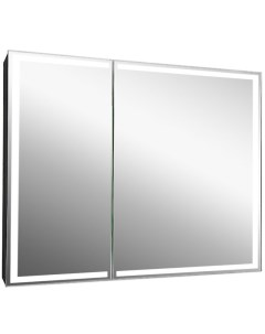 Зеркальный шкаф Mirror Box black Led 100 МВК051 с подсветкой Черный Континент