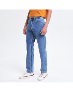 Синие прямые джинсы с кокеткой Rmrk