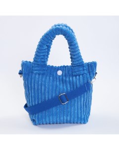 Синяя вельветовая сумка шоппер Like my mother