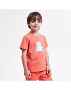 Оранжевая футболка с мишкой 1st.baby