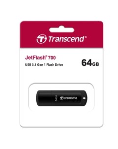USB Flash накопитель 64GB JetFlash 700 TS64GJF700 USB 3 0 Черный Transcend