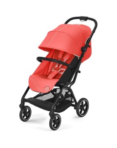 Прогулочная коляска Eezy S 2 BLK Hibiscus Red с дождевиком и бампером Cybex