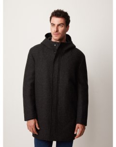Пальто шерстяное с капюшоном 20line