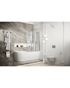 Шторка для ванны Bath Screens 120x140 16041114 стекло прозрачное профиль хром Ambassador