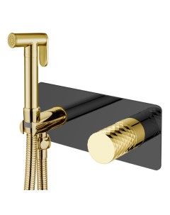 Гигиенический душ со смесителем Stick 127 BG черный золото Boheme