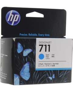 Комплект картриджей струйный HP 711 (CZ134A), голубой, оригинальный, объем 29 мл, 3 шт. для HP Designjet T120/T520 Hp