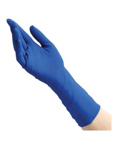 Перчатки смотровые латексные текстурированные неопудренные пар в упаковке 25 8 L синий хлоринация по Benovy