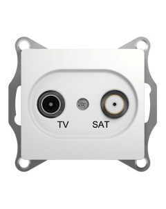 Розетка TV SAT Glossa белый оконечная без рамки GSL000197 Schneider electric