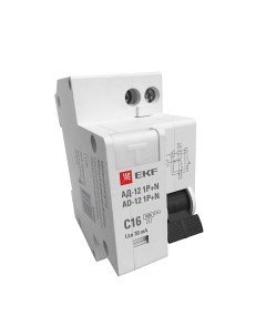 Выключатель автоматический дифференциального тока Basic АД 12 1P N C 25А AC 30мА электронный DA12 25 Ekf