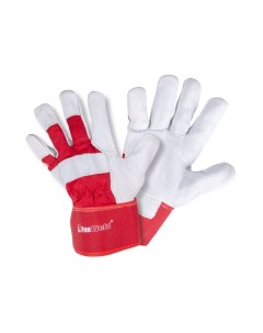 Перчатки защитные кожаные флис резина хлопковый флис для защиты рук от ОПЗ истирания XL белый красны Foxweld
