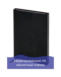 Ежедневник недатированный A5 Magnetic в линейку 160 листов черный 126272 Галант