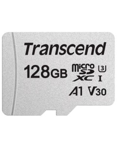 Карта памяти 128Gb microSDXC 300S Class 10 UHS I U3 адаптер Transcend