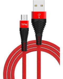 Кабель USB Micro USB 3A быстрая зарядка 1м красный черный Forza CFZMICUSB1MRD Tfn