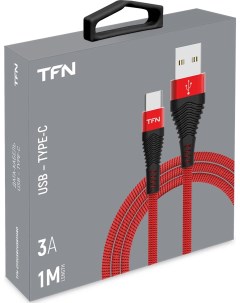 Кабель USB Type C 3A быстрая зарядка 1м красный черный Forza CFZUSBCUSB1MRD Tfn