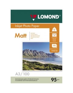 Фотобумага A3 95 г м матовая 100 листов односторонняя 0102129 для струйной печати Lomond