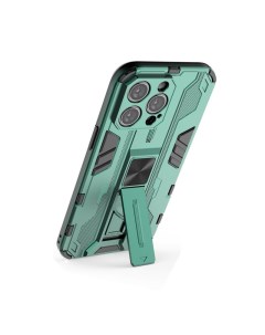 Противоударный чехол с подставкой Transformer для iPhone 14 Pro Max зеленый Black panther