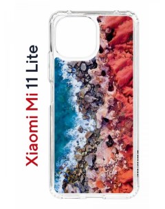 Чехол на Xiaomi Mi 11 Lite Kruche Print Морской берег противоударный бампер с принтом