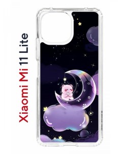 Чехол на Xiaomi Mi 11 Lite Kruche Print Сон медвежонка противоударный бампер с принтом