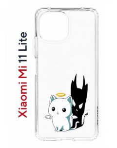 Чехол на Xiaomi Mi 11 Lite Kruche Print Angel Demon противоударный бампер с защитой камеры