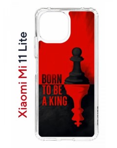 Чехол на Xiaomi Mi 11 Lite Kruche Print Born to be a King противоударный бампер с принтом