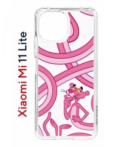 Чехол на Xiaomi Mi 11 Lite Kruche Print Розовая Пантера противоударный бампер с принтом