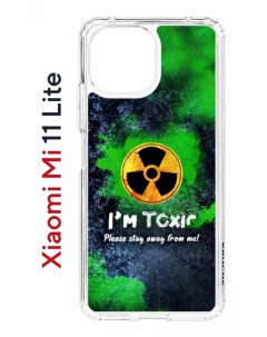 Чехол на Xiaomi Mi 11 Lite Kruche Print Toxic противоударный бампер с защитой камеры