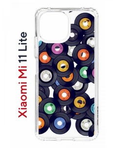 Чехол на Xiaomi Mi 11 Lite Kruche Print Виниловые пластинки противоударный бампер