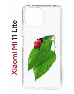 Чехол на Xiaomi Mi 11 Lite Kruche Print Ladybug противоударный бампер с защитой камеры
