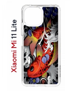Чехол на Xiaomi Mi 11 Lite Kruche Print Кои противоударный бампер с защитой камеры