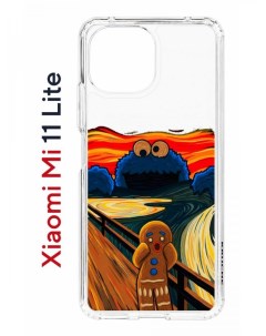 Чехол на Xiaomi Mi 11 Lite Kruche Print Cookie Scream противоударный бампер с принтом