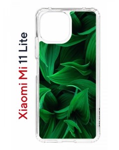 Чехол на Xiaomi Mi 11 Lite Kruche Print Grass противоударный бампер с защитой камеры