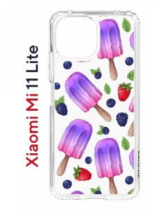 Чехол на Xiaomi Mi 11 Lite Kruche Print Ice Cream противоударный бампер с защитой камеры