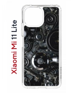 Чехол на Xiaomi Mi 11 Lite Kruche Print Двигатель противоударный бампер с защитой камеры