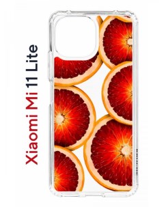 Чехол на Xiaomi Mi 11 Lite Kruche Print Orange противоударный бампер с защитой камеры