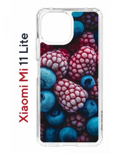 Чехол на Xiaomi Mi 11 Lite Kruche Print Fresh berries противоударный бампер с принтом