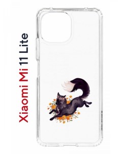 Чехол на Xiaomi Mi 11 Lite Kruche Print Fox противоударный бампер с защитой камеры