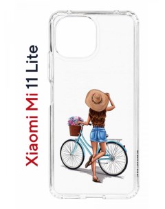Чехол на Xiaomi Mi 11 Lite Kruche Print Велосипедная прогулка противоударный бампер