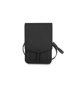Сумка CG Mobile Wallet Bag Saffiano Script logo для смартфонов Черный Guess