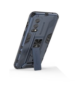 Противоударный чехол с подставкой Transformer для OnePlus Nord 2 5G синий Black panther