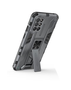 Противоударный чехол с подставкой Transformer для OnePlus 9R серый Black panther