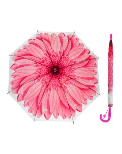 Зонт трость полуавтоматический Гербера со свистком розовый 41 см Sima-land