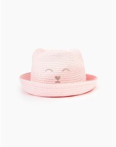 Розовая шляпа с котиком для девочки 6 8л Gloria jeans