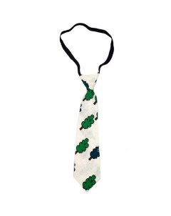 Детский галстук MG29 белый зеленый 2beman