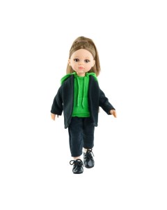 Кукла Берта в брюках и зеленом худи 32 см Paola reina