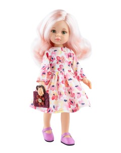 Кукла Роза в цветочном платье с сумочкой 32 см Paola reina