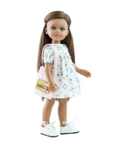 Кукла Симона s в белом платье с сумкой шоппером 32 см Paola reina