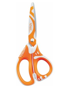 Ножницы канцелярские асимметричные с резин кольцами Zenoa Fit 13 см оранжевые Maped