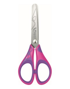 Ножницы канцелярские с прорезин кольцами Essentials Soft 13 см красно фиолетовые Maped