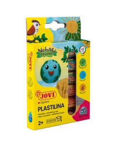 Пластилин на растительной основе 6 цветов Nature 90г картон европодвес 90 6N 12 уп Jovi