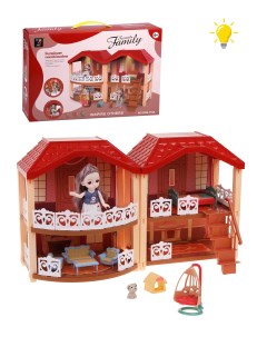 Кукольный домик Милый дом с куклой в комлекте с подсветкой 651431 Наша игрушка